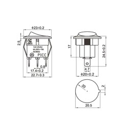 Rocker contact with light 12V
